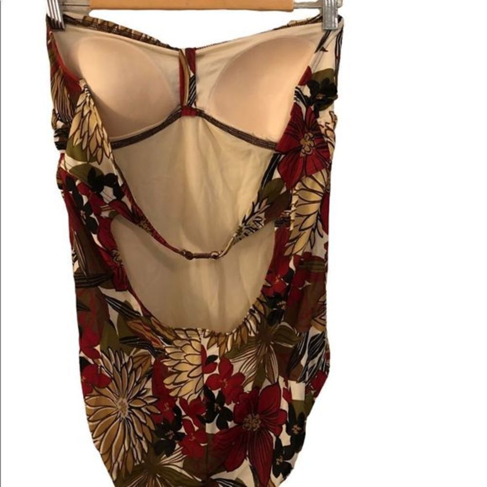 NWOT Silhouette Solutions Strapless One Piece‎ Floral Swimsuit Size 16Tall - Picture 3 of 5
